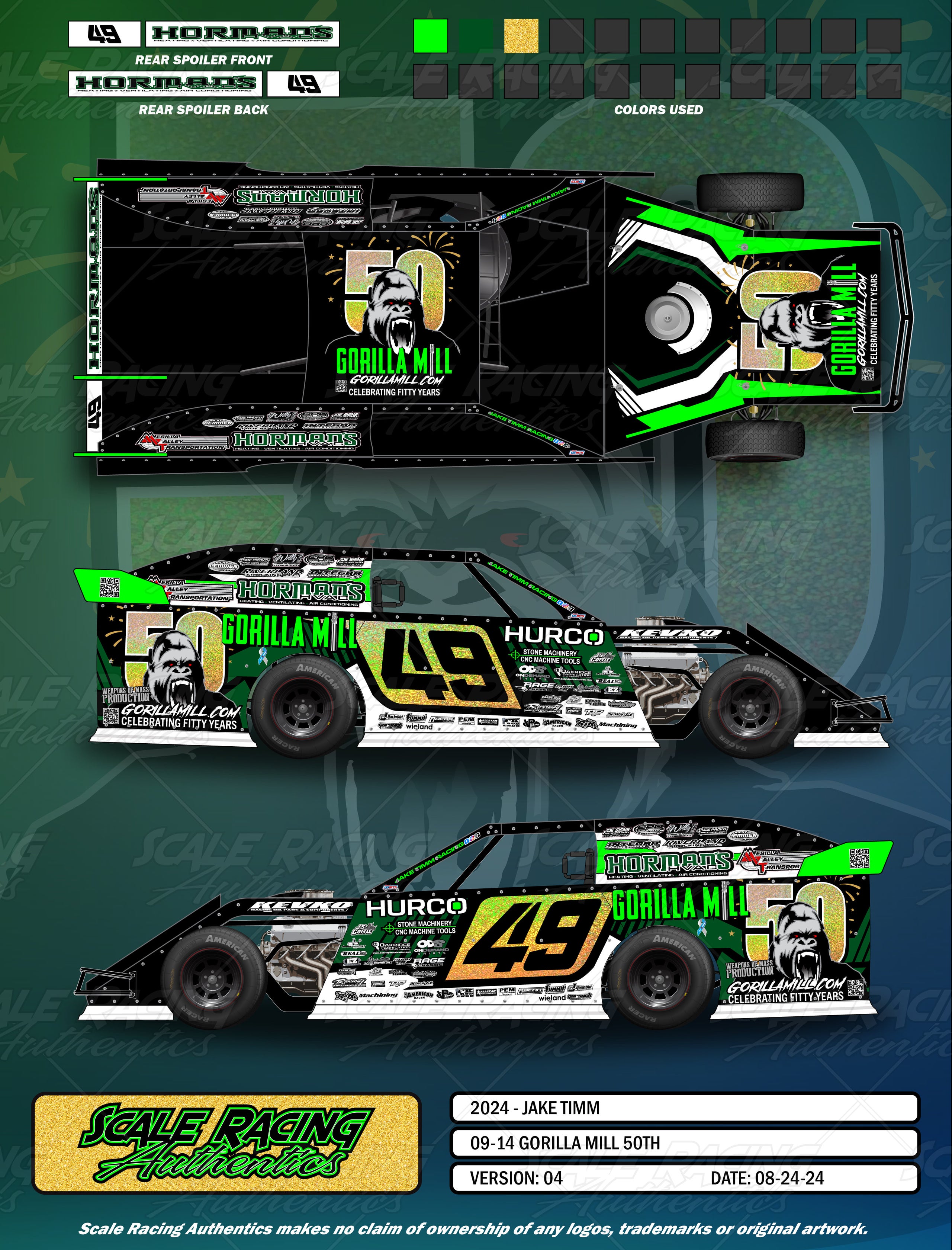 Fitty Year Modified Diecast 132 Pullback (PREORDER) Jake Timm Racing